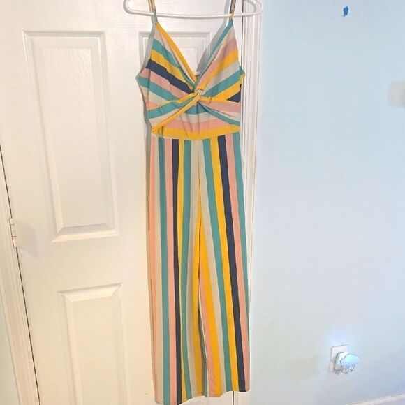 Altar'd State Pink and Yellow One Piece with Striped Design - Picture 1 of 4